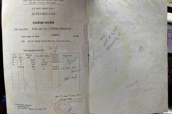 ĐẤT ĐẸP – GIÁ ĐẦU TƯ  - CẦN BÁN LÔ ĐẤT Sau:  gần UBND Lộc Thành, Bảo Lâm, Lâm Đồng