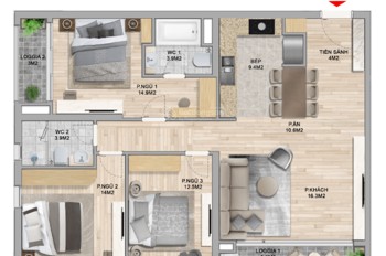 Hiếm! Căn góc ĐN 3 ngủ 108m2 - The zei view pháo hoa 15.7 tỷ (chuẩn TT, giá)