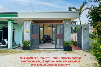NHÀ VƯỜN ĐẸP – GIÁ TỐT  – CHÍNH CHỦ CẦN BÁN TẠI HXH Trần Thị Bốc, Xã Thới Tam Thôn, Hóc Môn, HCM
