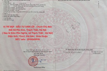 VỊ TRÍ ĐẸP - ĐẦU TƯ SINH LỜI - Chính Chủ Bán Đất Xã Phú Kim, Thạch Thất, Hà Nội