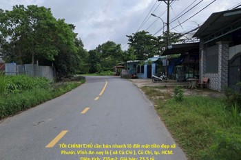 TÔI CHÍNH CHỦ cần bán nhanh lô đất mặt tiền đẹp khu vực huyện Củ Chi, TPHCM