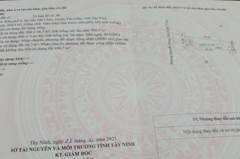 ĐẤT CHÍNH CHỦ - MẶT TIỀN Khu Phố 4, TT Tân Châu, Huyện Tân Châu - Tây Ninh