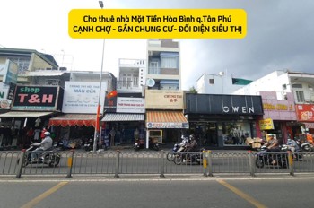 Cho thuê nhà mặt tiền Hòa Bình 72m², 3 Lầu - NGAY CHỢ-SIÊU THỊ