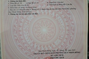 Chính chủ cần bán đất ở Đô thị- đẹp, Gía tốt -Quy Nhơn Đông , Gia Lai -2.5 tỷ