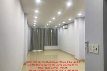 CHÍNH CHỦ Cần Cho Thuê Nhanh 2 Phòng Trống Lầu 3-4 Mặt Tiền Đường Nguyễn Văn Lượng- phường An Hội