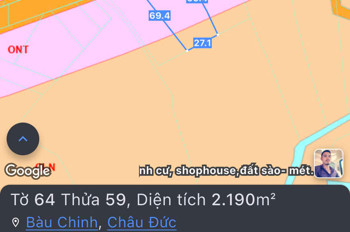 Cần bán lô mặt tiền đường nhựa chính Bàu Chinh,dt 2190m có 300m thổ cư