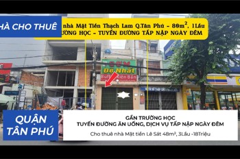 Cho thuê nhà Mặt Tiền Thạch Lam 80m², 1Lầu, 22Triệu - GẦN TRƯỜNG HỌC
