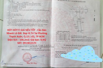 HÓT HÓT!!! GIÁ SIÊU TỐT - Cần Bán Nhanh Lô Đất  Đẹp Vị Trí Tại Quận 12, TP HCM