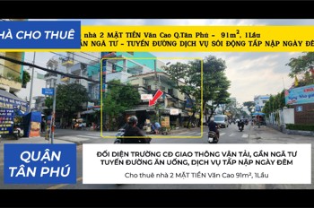 Cho thuê nhà 2 MẶT TIỀN Văn Cao 91m², 1Lầu - ĐỐI DIỆN TRƯỜNG CĐ, GẦN NGÃ TƯ