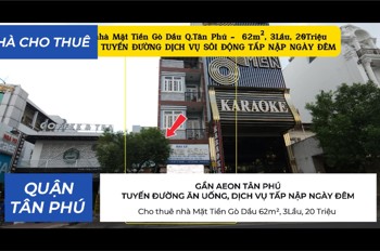 Cho thuê nhà Mặt Tiền Gò Dầu 62m², 3Lầu, 20 Triệu - GẦN AEON