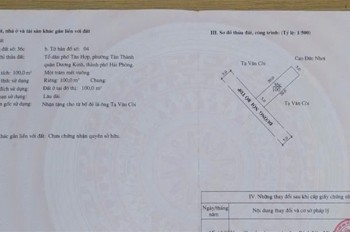 Bán lô đất Tân Thành – Dương Kinh – Giá 2,x tỷ  Ngõ thông 5m  Hàng hiếm khu dân cư  ZALO 0567 222