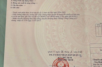 BÁN LÔ ĐẤT ĐẸP (5x15) HXH THÔNG HUỲNH THỊ HAI – QUẬN 12 GIÁ RẺ