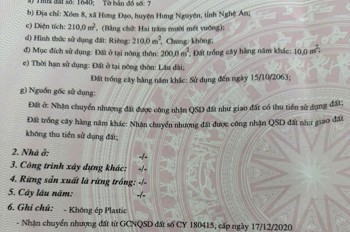 Chính Chủ Cần Bán Đất Mặt Đường Quốc Lộ 46, Xóm 8 Xã Hưng Đạo, Huyện Hưng Nguyên, Tỉnh Nghệ An