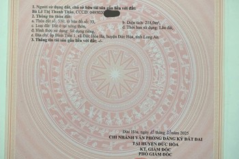 Đất Chính Chủ - Nền Thổ Cư Ấp Bình Tiền 1, Xã Đức Hòa Hạ, Đức Hòa - Long An