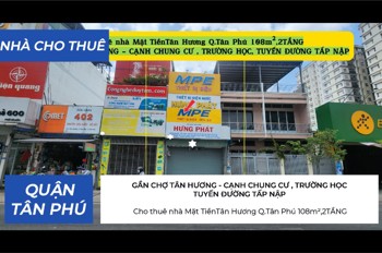 Cho Thuê Nhà Mặt Tiềntân Hương Q.tân Phú 108M²,2Tầng, 16Triệu