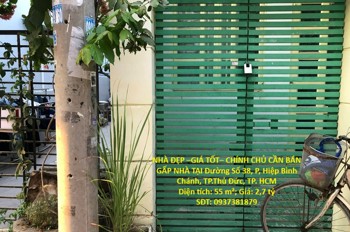 Nhà Đẹp –Giá Tốt– Chính Chủ Cần Bán Gấp Nhà Tại Đường Số 38, P, Hiệp Bình Chánh, Tp.thủ Đức, Tp. Hcm