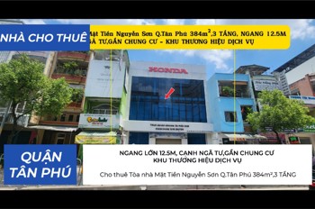 Cho Thuê Tòa Nhà Mặt Tiền Nguyễn Sơn Q.tân Phú 384M²,3 Tầng, Ngang 12M - Cạnh Ngã Tư