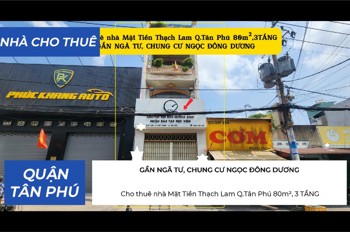 Cho Thuê Nhà Mặt Tiền Thạch Lam Q.tân Phú 80M²,3Tầng, 19Triệu - Gần Chung Cư, Ngã Tư