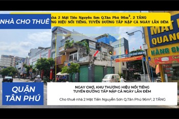 Cho Thuê Nhà 2 Mặt Tiền Nguyễn Sơn Q.tân Phú 96M²,2Tầng - Ngay Chợ, Khu Thương Hiệu