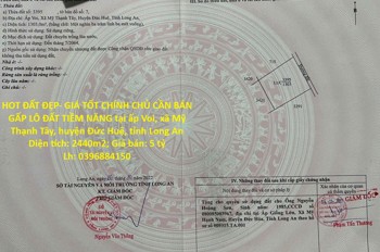Hot Đất Đẹp- Giá Tốt Chính Chủ Cần Bán Gấp Lô Đất Tiềm Năng Tại Huyện Đức Huệ, Tỉnh Long An