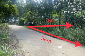 Đất Phước Vĩnh Phú Giáo, Ngân Hàng Thanh Lý Đất Sẵn Thổ, Dt 3553.7M2, Ngang 58M, Ô Tô Tiếp Cận