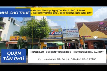 Cho Thuê Nhà Mặt Tiền Độc Lập Q.tân Phú 216M²,2Tầng - 38Triệu - Đối Diện Trường Học