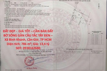 Đất Đẹp - Giá Tốt – Cần Bán Đất Bờ Sông Gần Cầu Tắc Tây Đen – Xã Bình Khánh, Cần Giờ, Tp Hcm