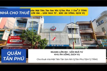 Cho Thuê Nhà Mặt Tiền Tân Sơn Nhì Q.tân Phú 112M²,2 Tầng, Ngang 8M, 55Triệu