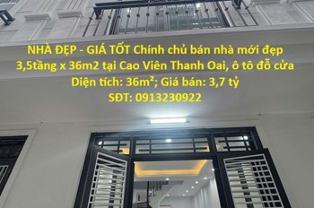 Nhà Đẹp - Giá Tốt Chính Chủ Bán Nhà Mới Đẹp 3,5Tầng X 36M2 Tại Cao Viên Thanh Oai, Ô Tô Đỗ Cửa