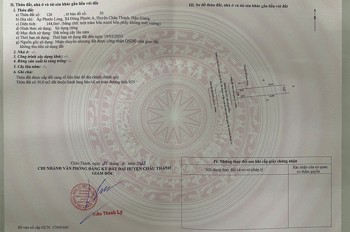 Đất Đẹp - Giá Tốt - Bán Gấp Lô Đất Tiềm Năng Tại Xã Đông Phước A, Châu Thành, Hậu Giang