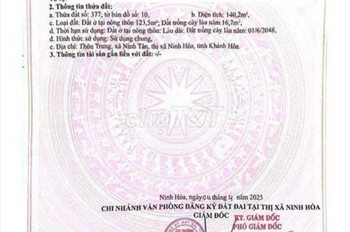 Đất Đẹp – Giá Tốt – Chính Chủ Cần Bán Gấp Đất Tại Dt5, Xã Ninh Tân, Thị Xã Ninh Hòa, Khánh Hòa