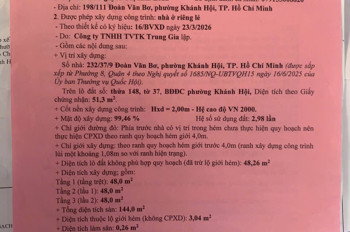 Bán Nhà Quận 4 – Đoàn Văn Bơ – Có Giấy Phép Xây Dựng Mới – Khu Trung Tâm Dễ Khai Thác