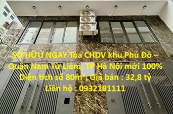 Sở Hữu Ngay Tòa Chdv Khu Phú Đô – Quận Nam Từ Liêm, Tp Hà Nội Mới 100%