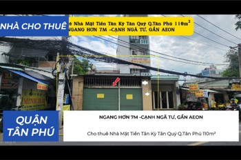 Cho Thuê Nhà Mặt Tiền Tân Kỳ Tân Quý Q.tân Phú 110M², Cạnh Ngã Tư, Gần Aeon