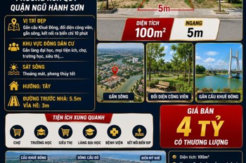 Chính Chủ Cần Bán Lô Đất Khu Bá Tùng - Đường Ban Ban 5 - Ngũ Hành Sơn - Giá 4 Tỷ Tl