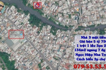 Nhà 3 Mặt Tiền 134M2 Ngang 7 Kết Cấu 1 Trệt 1 Lầu 3Pn 2Wc Giá Bán 5Ty750tr Call O79-53.53.53O