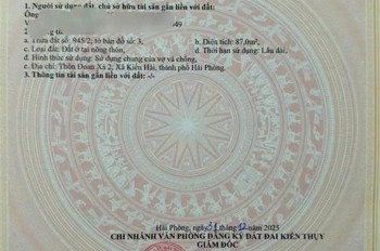 Bán Đất Đoan Xá 2 - Đoàn Xá - Kiến Thụy - Hải Phòng