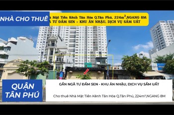 Cho Thuê Nhà Mặt Tiền Kênh Tân Hóa Q.tân Phú, 224M²,Ngang 8M