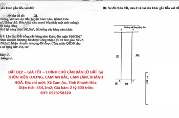 Đất Đẹp – Giá Tốt – Chính Chủ Cần Bán Lô Đất Tại Thôn Hiền Lương, Cam An Bắc, Cam Lâm, Khánh Hoà