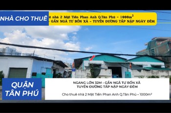 Cho Thuê Nhà 2 Mặt Tiền Phan Anh Q.tân Phú 1000M² - Gần Ngã Tư Bốn Xã