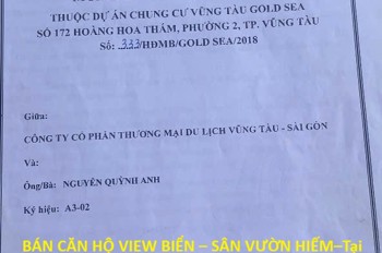 Bán Căn Hộ View Biển – Sân Vườn Hiếm–tại Gold Sea 172 Hoàng Hoa Thám, Phường 2, Tp. Vũng Tàu -Br-Vt