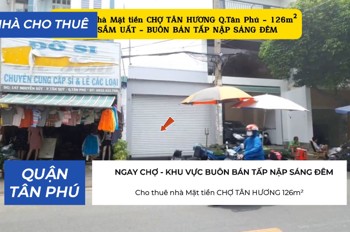 Cho Thuê Nhà Mặt Tiền Chợ Tân Hương Q.tân Phú 126M², 20Triệu