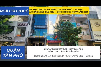 Cho Thuê Nhà Mặt Tiền Tân Sơn Nhì Q.tân Phú 88M², 25Triệu, Khu Vực Sầm Uất Bậc Nhất Tân Phú