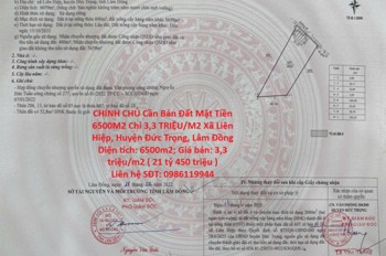 Chính Chủ Cần Bán Đất Mặt Tiền 6500M2 Chỉ 3,3 Triệu/m2 Xã Liên Hiệp, Huyện Đức Trọng, Lâm Đồng
