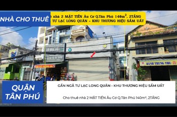 Cho Thuê Nhà 2 Mặt Tiền Âu Cơ Q.tân Phú 140M², 2Tầng - Khu Thương Hiệu Sầm Uất