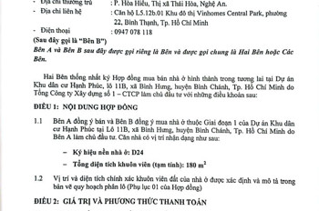 ► Bán Hợp Đồng Nhà Ở Hình Thành Trong Tương Lai – Khu Dân Cư Hạnh Phúc