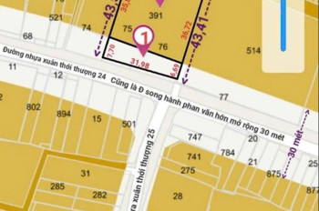 Đất 2 Mt Xuân Thới Thượng 24 – Bà Điểm, Hóc Môn – Dt Khủng 1.382M²