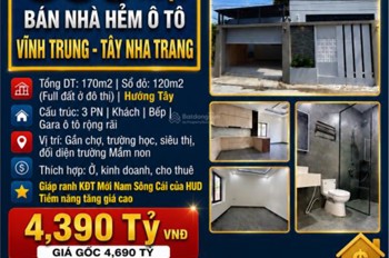 [Siêu Phẩm Căn Góc] Nhà Mới Đẹp Đối Diện Trường Mầm Non Vĩnh Trung – Tây Nha Trang – Đất 170M² – Có