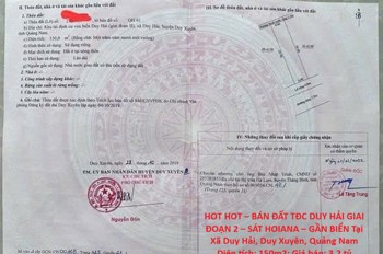 Hot Hot – Bán Đất Tđc Duy Hải Giai Đoạn 2 – Sát Hoiana – Gần Biển Tại Xã Duy Hải, Duy Xuyên, Quảng
