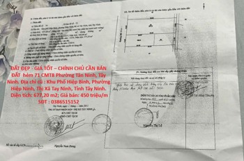 Đất Đẹp - Giá Tốt – Chính Chủ Cần Bán Đất Hẻm 71 Cmt8 Phường Tân Ninh, Tây Ninh
